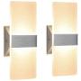 Modern Wall Sconce 12W, Set of 2 LED Wall Lamp Warm White, Acrylic Material Hardwired Wall Mounted Wall Lights