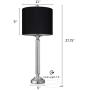 OYEARS Crystal Table Lamp Set of 2 for Living Room Bedroom 27.75“ Modern Buffet Table Lamps for Dining Room with Fabric Drum Shade Black