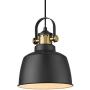 Autelo Farmhouse Pendant Light, 1-Light Indoor Hanging Light Fixture for Kitchen Island Dining Room H3700-1 BK