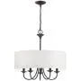 Kira Home Quinn 21'' Traditional 5-Light Chandelier + White Linen Drum Shade, Oil-Rubbed Bronze Finish Kira Home Quinn 21'' Traditional 5-Light Chandelier + White Linen Drum Shade, Oil-Rubbed Bronze Finish