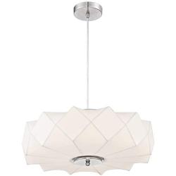 Glacier Brushed Nickel Pendant Chandelier 20'' Wide Modern White Geometric Shade 3-Light Fixture for Dining Room House Foyer Kitchen Island Entryway Bedroom Living Room - Possini Euro Design