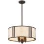 Bryce Oil Rubbed Bronze Drum Pendant Light 20'' Wide Mica Shade 4-Light Fixture for Dining Room House Foyer Kitchen Island Entryway Bedroom - Regency Hill