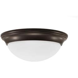 CORAMDEO 11 Inch LED Decorative Flush Mount Ceiling Fixture, Color Select Switch, Built in LED Gives 125W of Light from 16.4W of Power, 1150 Lumen, Dimmable, Bronze Finish with Frosted Glass