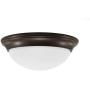 CORAMDEO 11 Inch LED Decorative Flush Mount Ceiling Fixture, Color Select Switch, Built in LED Gives 125W of Light from 16.4W of Power, 1150 Lumen, Dimmable, Bronze Finish with Frosted Glass
