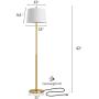 Oneach Modern Floor Lamp for Living Room 62’H Contemporary Standing Light for Bedrooms Office Minimalist Metal Gold Floor Lamp for Home Antique Brass