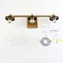 Pathson 3 Light Wall Light, Vintage Bathroom Vanity Light, Industrial Indoor Wall Sconce with Clear Glass Shade, Wall Mount Light Fixtures for Bathroom Kitchen Living Room (Antique)