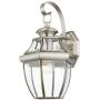Livex Lighting 2151-91 Monterey 1 Light Outdoor Brushed Nickel Finish Solid Brass Wall Lantern with Clear Beveled Glass