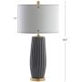 JONATHAN Y JYL5045B Roman 28.5'' Ceramic LED Lamp Contemporary,Transitional,Glam for Bedroom, Living Room, Office, College Dorm, Coffee Table, Bookcase, Gray