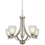 Kira Home Weston 24'' Contemporary 5-Light Large Chandelier + Alabaster Glass Shades, Adjustable Chain, Brushed Nickel Finish