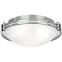 Deco Modern Ceiling Light Flush Mount Fixture Brushed Nickel 16 3/4'' Wide Marbleized Glass Bowl for Bedroom Kitchen Living Room Hallway Bathroom - Possini Euro Design