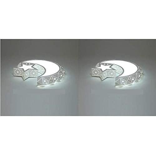 LightInTheBox Chic & Modern LED Flush Mount Ceiling Light Chandeliers Moon Star Shape Lighting for Living Room Bedroom Kids Room 960lm Bulb Included (2PC)