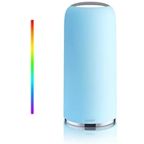 AUKEY Table Lamp RGB Touch-Sensitive Bedside Lamp with Timer Function Dimmable Warm White Light & Color-Changing Light, Night Light with Memory Function for Living Rooms and Bedrooms