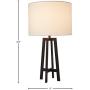 Amazon Brand – Stone & Beam Deco Metal Frame Living Room Desk Lamp With Light Bulb and White Shade - 20.75 x 12 x 12 Inches, Black