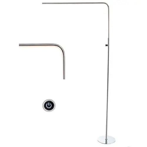 JONATHAN Y JYL7009A Natalie 63'' LED Integrated Floor Lamp Modern,Contemporary for Bedrooms, Living Room, Office, Reading, Chrome