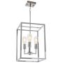 VINLUZ 3 Light Cage Lantern Metal Chandelier Chrome Adjustable Hanging Pendant Lighting Fixture for Stairway Entryway Foyer Dining Room