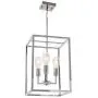 VINLUZ 3 Light Cage Lantern Metal Chandelier Chrome Adjustable Hanging Pendant Lighting Fixture for Stairway Entryway Foyer Dining Room