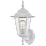 Gruenlich Outdoor Wall Lantern, Wall Sconce as Porch Lighting Fixture with One E26 Medium Base, Aluminum Housing Plus Glass, ETL Rated, Bulb Not Included (White Finish)