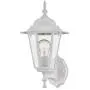Gruenlich Outdoor Wall Lantern, Wall Sconce as Porch Lighting Fixture with One E26 Medium Base, Aluminum Housing Plus Glass, ETL Rated, Bulb Not Included (White Finish)