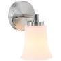 XiNBEi Lighting Wall Sconce, Single Bathroom Vanity Wall Light with Glass, Brushed Nickel Finish for Hallway & Bedroom XB-W1235-1-BN