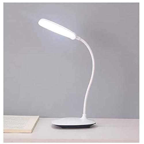 Dimmable LED Desk Lamp with 3 Color Modes and USB Charging, Adjustable Light for Bedroom Study Room Office (White)