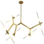 Modern Industrial Chandelier Metal Glass LED Branch Chandeliers Pendant Lamp Light DIY Ceiling Fixtures for Living Room Dining Room Lamps