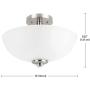 Hudson 2-Light Semi-Flush Mount Ceiling Light, Brushed Nickel, Chrome Accents, Frosted Glass Shade,63357