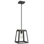Eapudun Pendant Light Hanging Lantern Lighting Fixture, Industrial Retro Iron Chandelier Fixture for Kitchen and Dining Room, Matte Black&Wooden Finish, PDA1294-FBDT