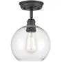 WILDSOUL Lighting 60011OB 1-Light Globe Glass Semi Flush Mount, Modern and Industrial Sloped Ceiling Compatible Entry Hallway Kitchen Ceiling Light Fixture, Oil Rubbed Bronze, 7-7/8'' Width