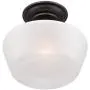 Schoolhouse Floating Ceiling Light Semi Flush Mount Fixture Bronze 12'' White Glass for Bedroom Kitchen - Regency Hill