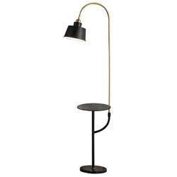 Reading and Floor Lamp Modern Floor Lamp with Tray Table, Arc Reading Standing Lamp with Black Metal Shade Tall Pole Floor Lamp for Living Room, Bedroom, Study Room, Office Modern Standing Lamp