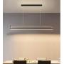 LITFAD Rectangle Ceiling Hanging Light Fixture Modern LED Pendant Lighting Minimalism Metal Dining Room LED Island Pendant in Black for Living Room Restaurant Bar, White Light