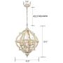 CLAXY Weathered 6 Light Stardust Farmhouse Chandeliers Distressed Wooden Chandelier-Assembled