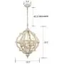 CLAXY Weathered 6 Light Stardust Farmhouse Chandeliers Distressed Wooden Chandelier-Assembled