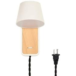 Modern Wall Mount Sconce Plug in Cord 6W Warm White , Nordic Wooden Adjustable Reading Light Fixture Bedroom Lighting, Bedside Table 350 Degrees Rotatable Headboard Lamp for Living Room Hotel Office