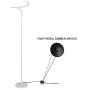 MOTINI LED Floor Lamp Modern Standing Light Built in Foot Switch with 3 Brightness Settings Metal Bright Reading Lamp for Bedroom Office Living Room - Contemporary 58 Inch Tall Lamp in White Finish