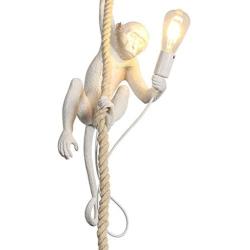 SAM Vintage Resin Hemp Rope Monkey Pendant Light Fixture Industrial Retro E14 Edison Ceiling Pendant Lamp for Dining Living Room Childrens Bedroom Bar Cafe Bar for Room