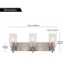 VINLUZ Vanity Bathroom Light Fixture Brushed Nickel 3 Lights Modern Wall Sconce Lighting with Clear Glass Shade Vintage Rustic Porch Wall Lamp Bedroom Living Room