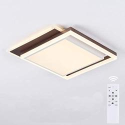 Modern LED Ceiling Light for Bedroom Dimmable Square Kitchen Flush Mount Ceiling Light Fixture 3-Color Changeable(3000K/4000K/6000K) Acrylic Shape with Remote for Bathroom,Living Room,50W,19.7in