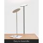 Brightech Sky LED Torchiere Super Bright Floor Lamp - Contemporary, High Lumen Light for Living Rooms & Offices - Dimmable, Indoor Pole Uplight for Bedroom Reading - Black