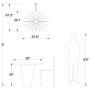 Sputnik Chandelier Ceiling Lighting 7 Lights Pendant Lamp Fixture with Black Metal Finish for Dining Room,Bedroom,Kitchen (Black)