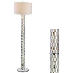 JONATHAN Y JYL1057A Liam 63.5'' Seashell Mosaic LED Floor Lamp Coastal,Traditional for Bedrooms, Living Room, Office, Reading, Cream