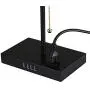 USB Bedside Table Lamp with 4 USB Charging Ports, Black Nightstand Lamp, Thicken Stable Base, Convenient Pull Chain for Bedroom Living Room (Black)