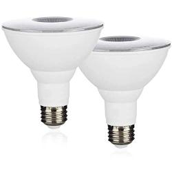 Yueximei 10w Dusk to Dawn PAR30 LED Light Bulb,75w Equivalent 850 Lumens,E26 3000k Soft White,120v Auto On/Off Smart Bulb for Indoor and Outdoor,Yard Porch Patio Garage Garden Lights,2 Pack