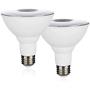 Yueximei 10w Dusk to Dawn PAR30 LED Light Bulb,75w Equivalent 850 Lumens,E26 3000k Soft White,120v Auto On/Off Smart Bulb for Indoor and Outdoor,Yard Porch Patio Garage Garden Lights,2 Pack