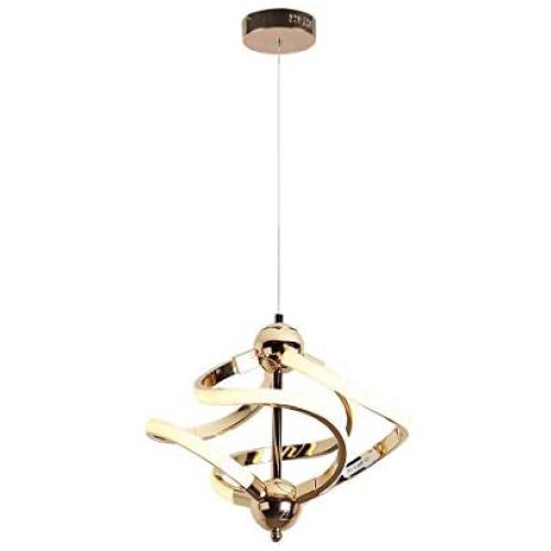 LED Pendant Light, Ceiling Light Fixture, Adjustable Pendant, AC85-265V Warm White Light, 20W Metal Ceiling Pendant Light Hung Light Painting Lamp Fixture for Living Room Bedroom Dinning Room (Gold)