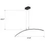 LAKIQ Modern Linear LED Hanging Chandelier Light Fixture Dining Room Ultra-Thin Acrylic LED Pendant Lighting for Kitchen Island Dining Table Living Room(Black,Warm Light)