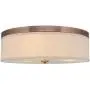 Kira Home Walker 20'' Large Mid-Century Modern 3-Light Flush Mount Ceiling Light, Cream Fabric Shade + Round Glass Diffuser, Copper Bronze Finish Kira Home Walker 20'' Large Mid-Century Modern 3-Light Flush Mount Ceiling Light, Cream Fabric Shade + Round Glass Diffuser, Copper Bronze Finish