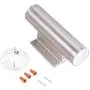 Cloudy Bay 3 Color LED Outdoor Up and Down Porch Light with Photocell,120V 20W 3000K/4000K/5000K Selectable, Dusk to Dawn Photocell, Brushed Nickel, Aluminum Light Body, Weater Resistance,Pack of 2