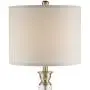 WINGBO Modern Floor Lamp 3 Stacked Glass Ball Free Standing Floor Lamps with Drum Shade, Tall Pole Light for Living Room Bedroom Modern Upright Light with LED Bulb