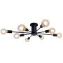 ALISADABOY Ceiling Lamp Black 8 Lights Semi Flush Ceiling Light Vintage Industrial Lighting Fixture for Kitchen Dining Room Foyer Hallway Bedroom Living Room